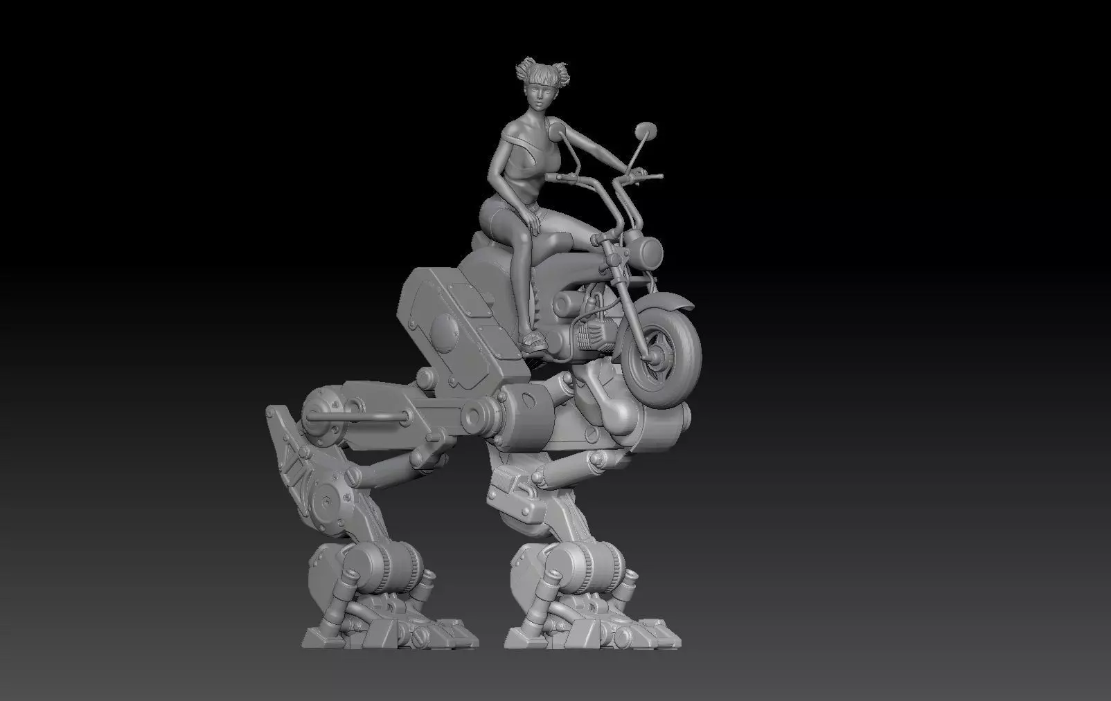 MECHA BIKE ANTIGRAVITY GIRL 2 3D print model_0