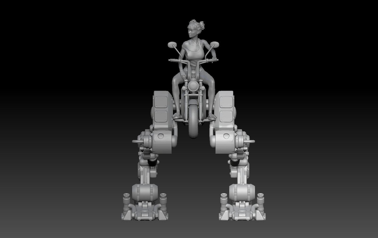 MECHA BIKE ANTIGRAVITY GIRL 2 3D print model_1