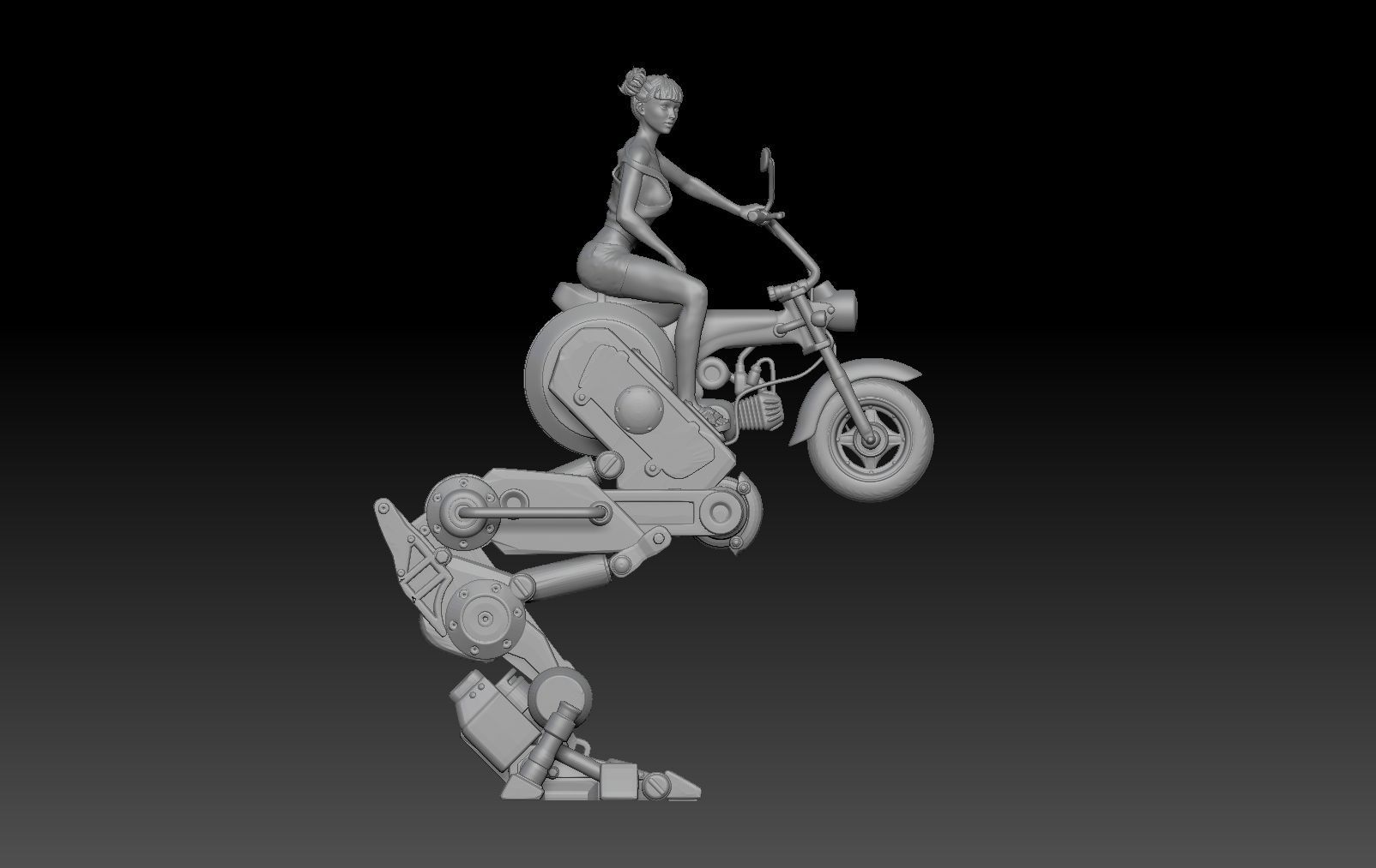 MECHA BIKE ANTIGRAVITY GIRL 2 3D print model_6