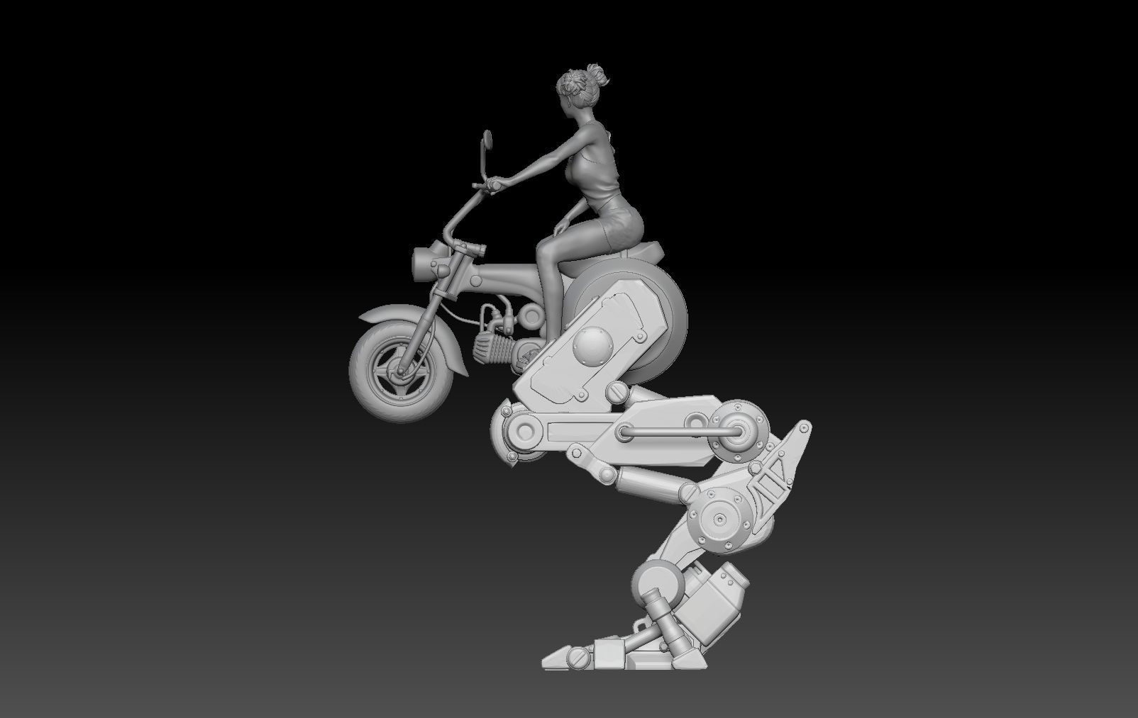 MECHA BIKE ANTIGRAVITY GIRL 2 3D print model_3