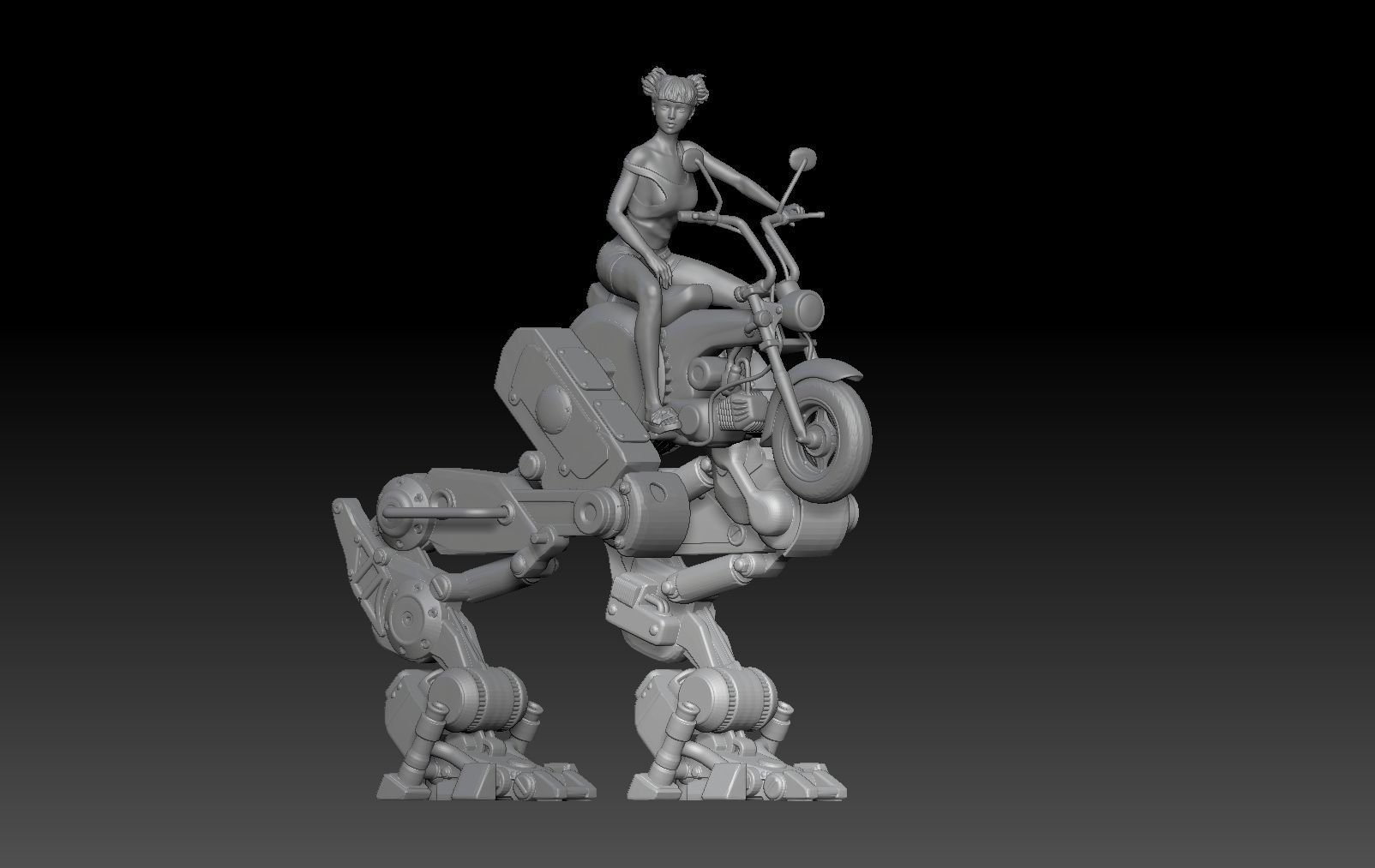 MECHA BIKE ANTIGRAVITY GIRL 2 3D print model_7