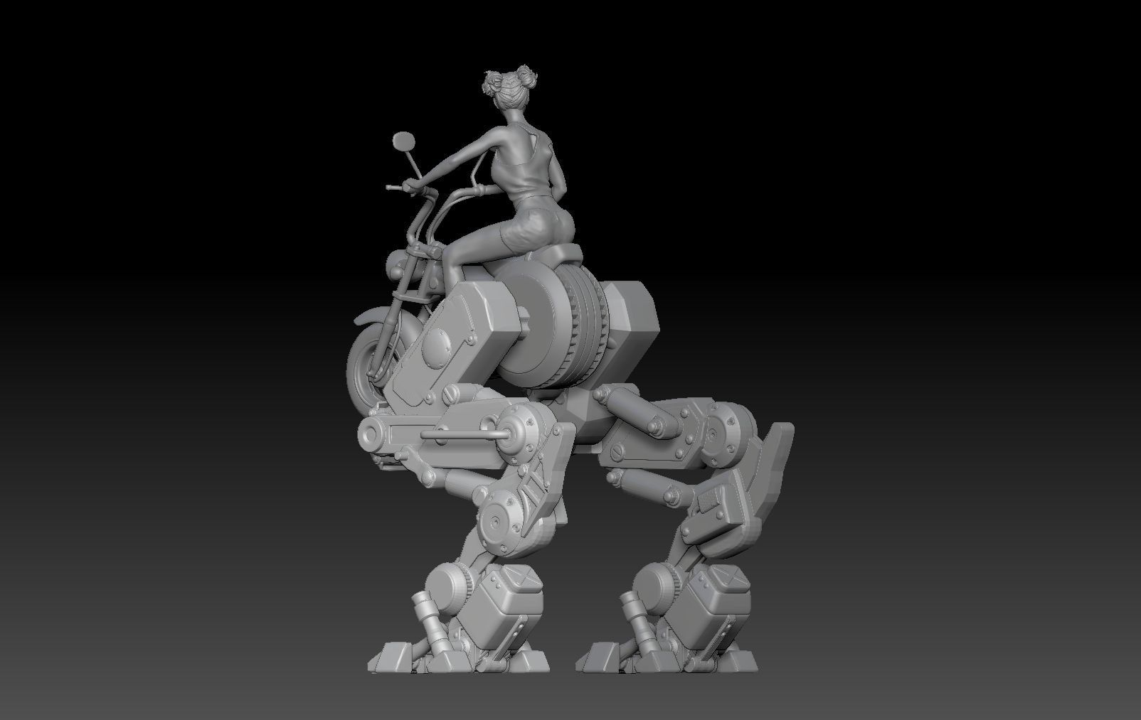 MECHA BIKE ANTIGRAVITY GIRL 2 3D print model_4
