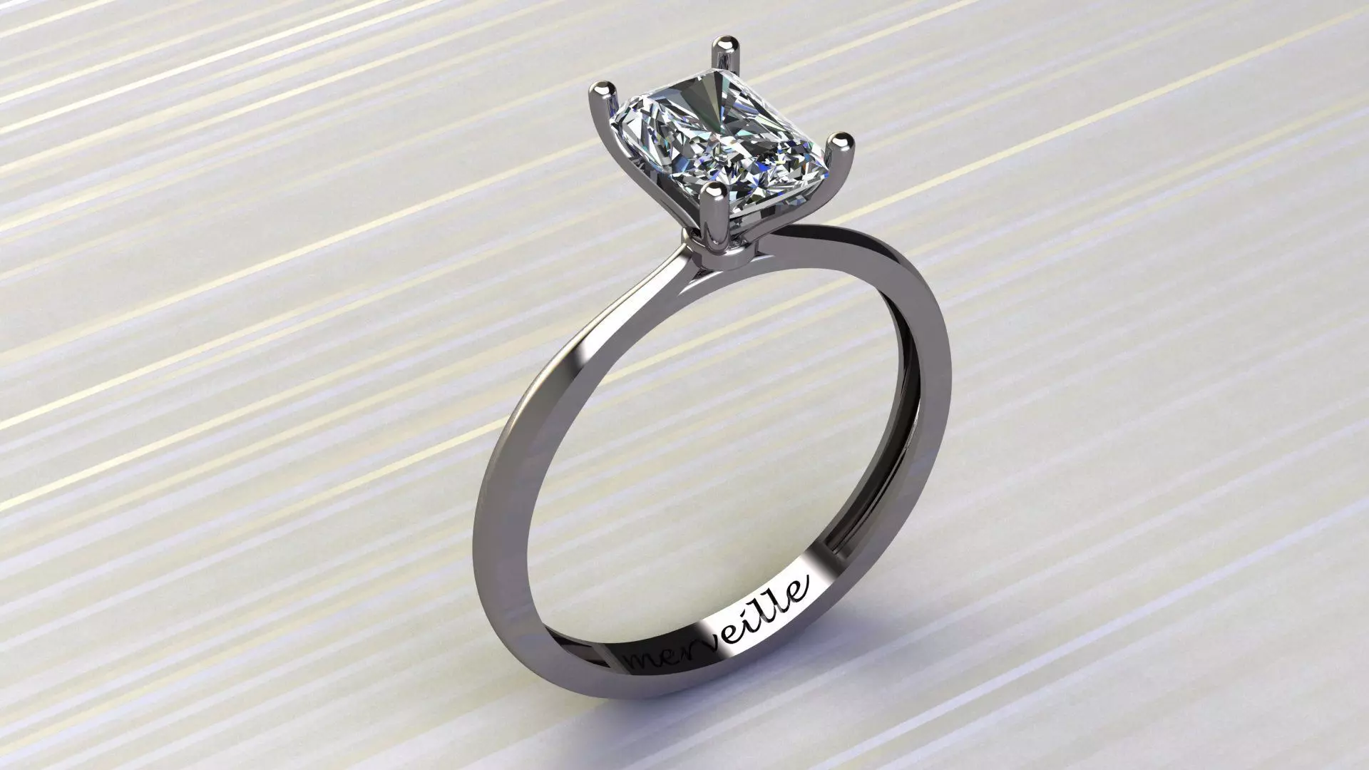 solitare engagement ring 3D print model