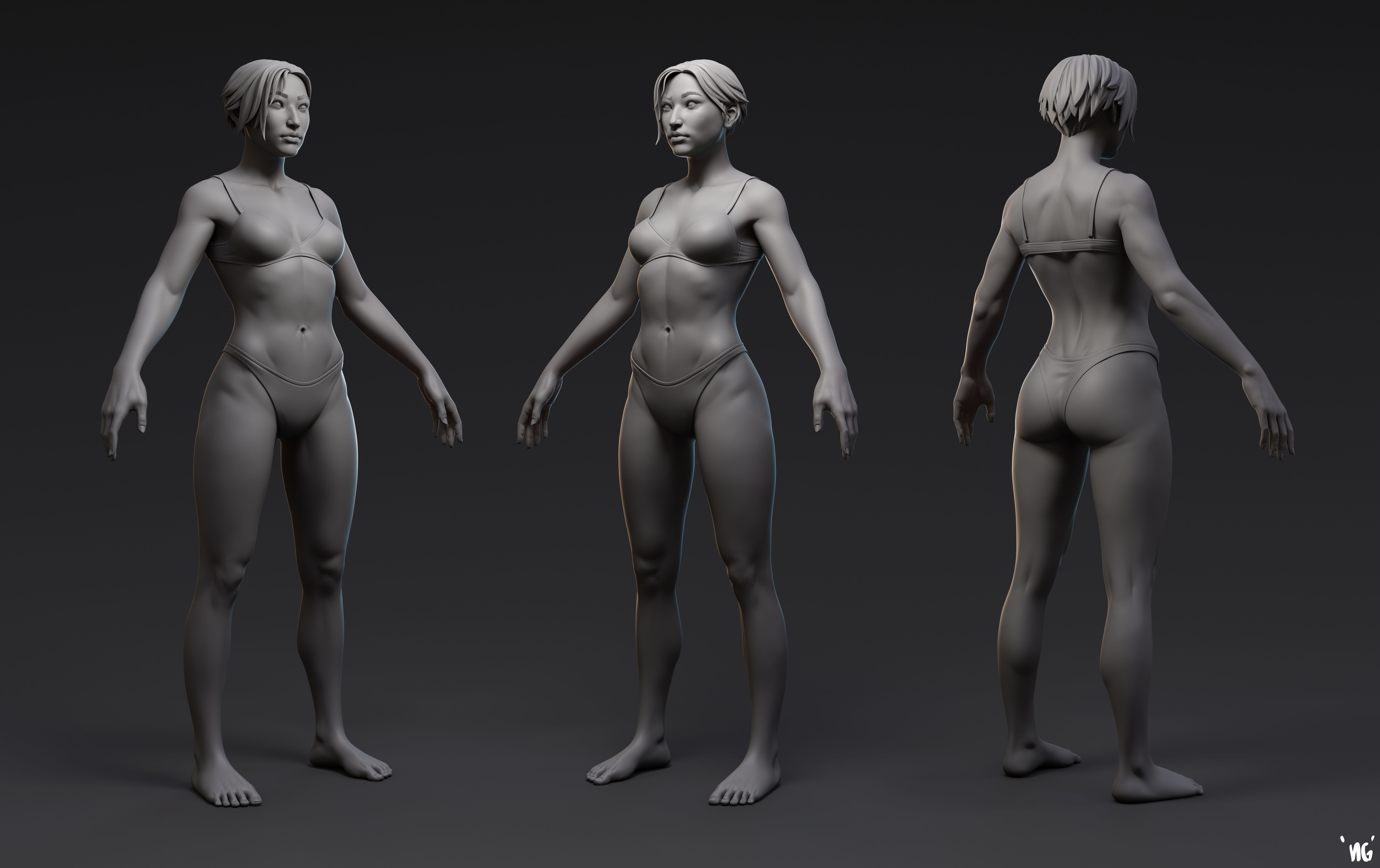 Female Basemesh 3D Model 3D model_1