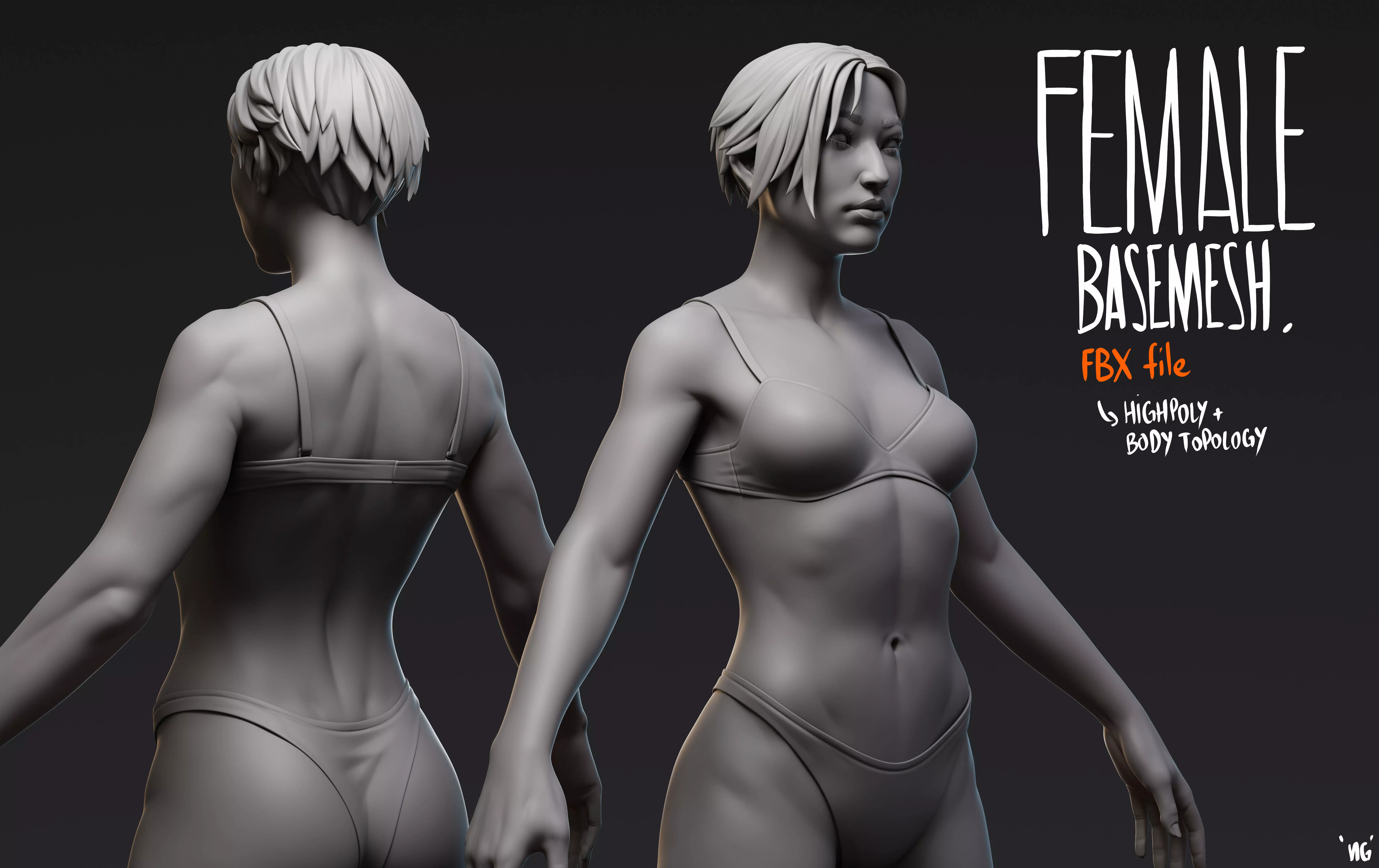 Female Basemesh 3D Model 3D model_0