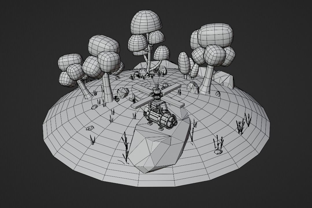 COC Battle Helicopter - Free Environment Low-poly 3D model_19