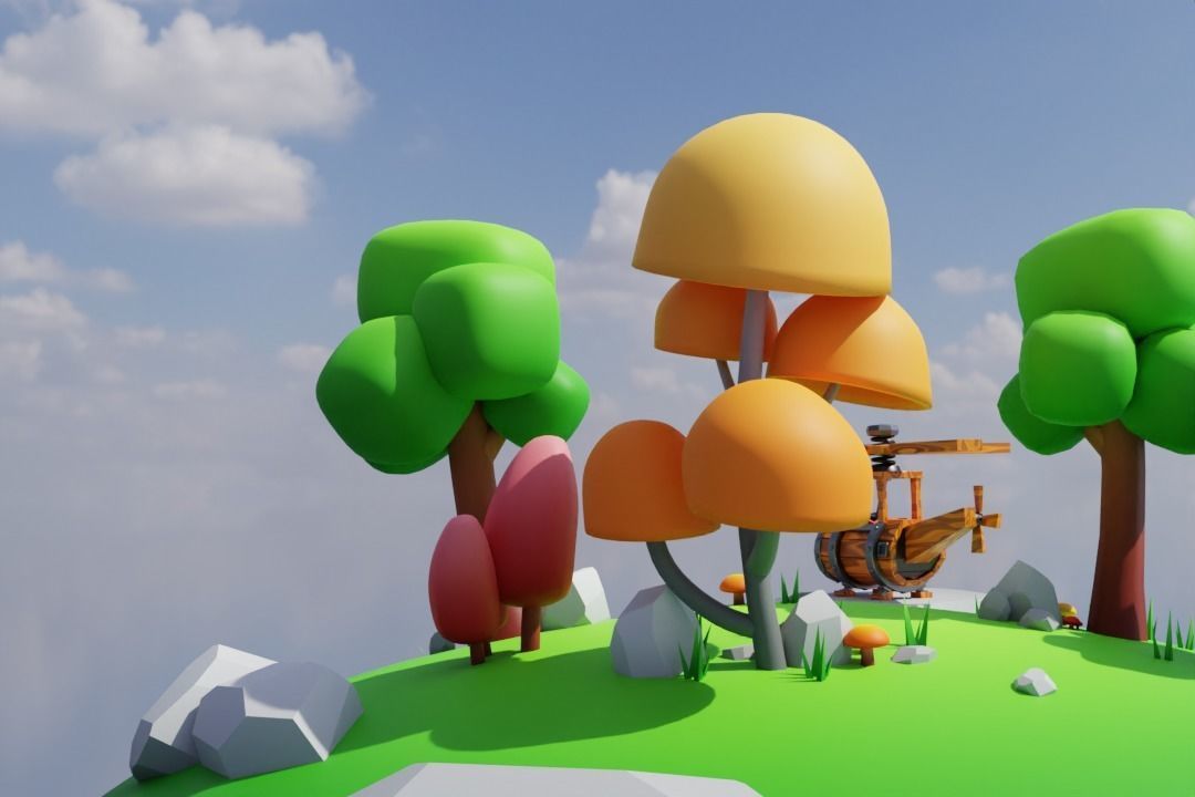 COC Battle Helicopter - Free Environment Low-poly 3D model_12