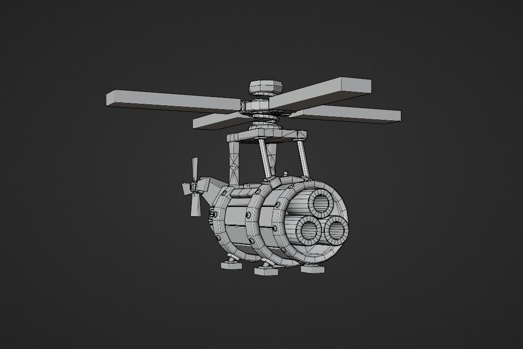 COC Battle Helicopter - Free Environment Low-poly 3D model_14