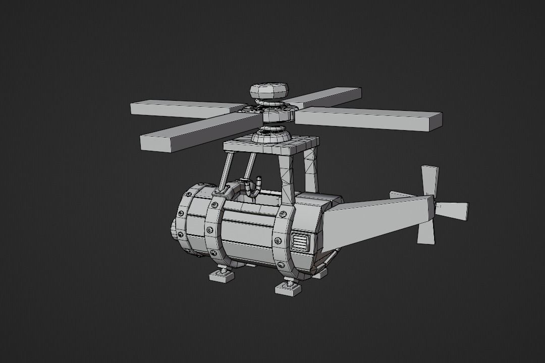 COC Battle Helicopter - Free Environment Low-poly 3D model_16
