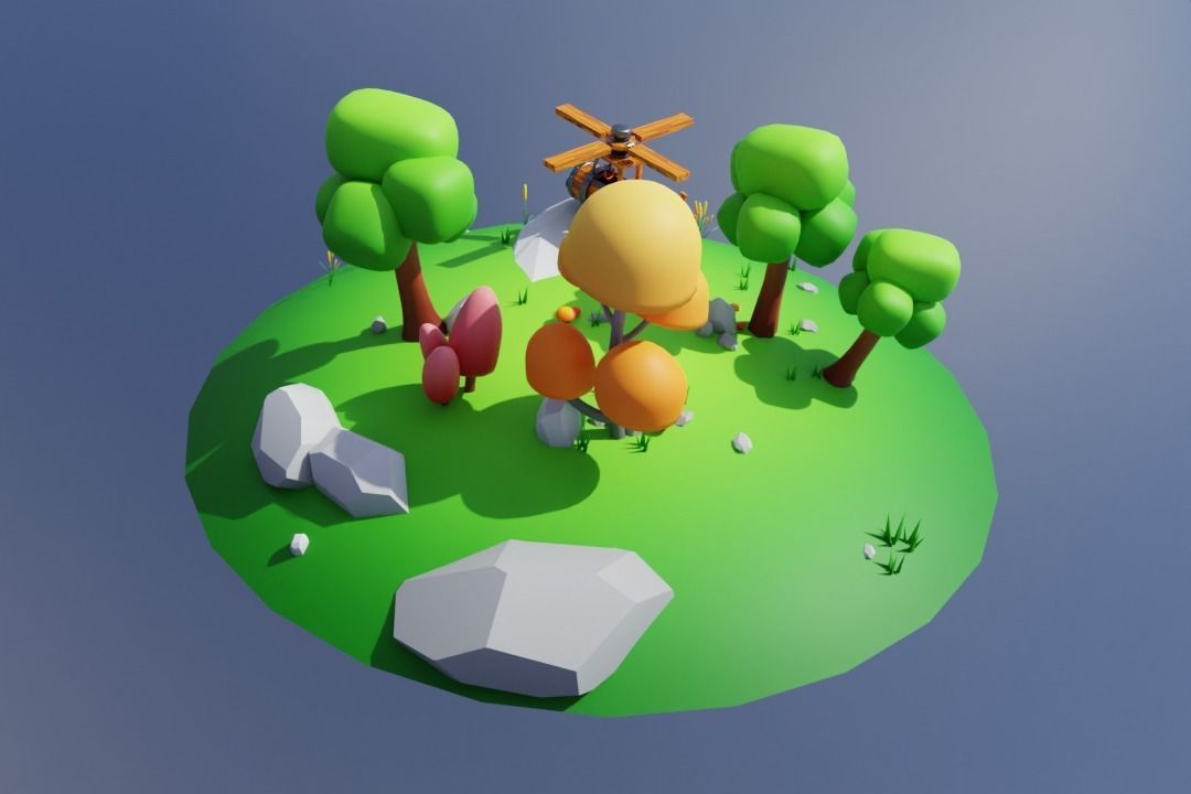 COC Battle Helicopter - Free Environment Low-poly 3D model_13