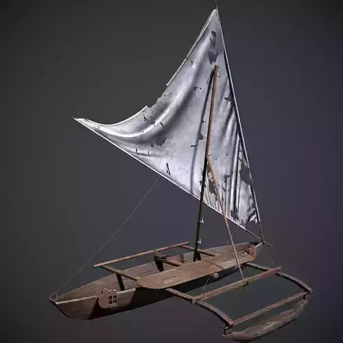 Old Ship Low-poly 3D model