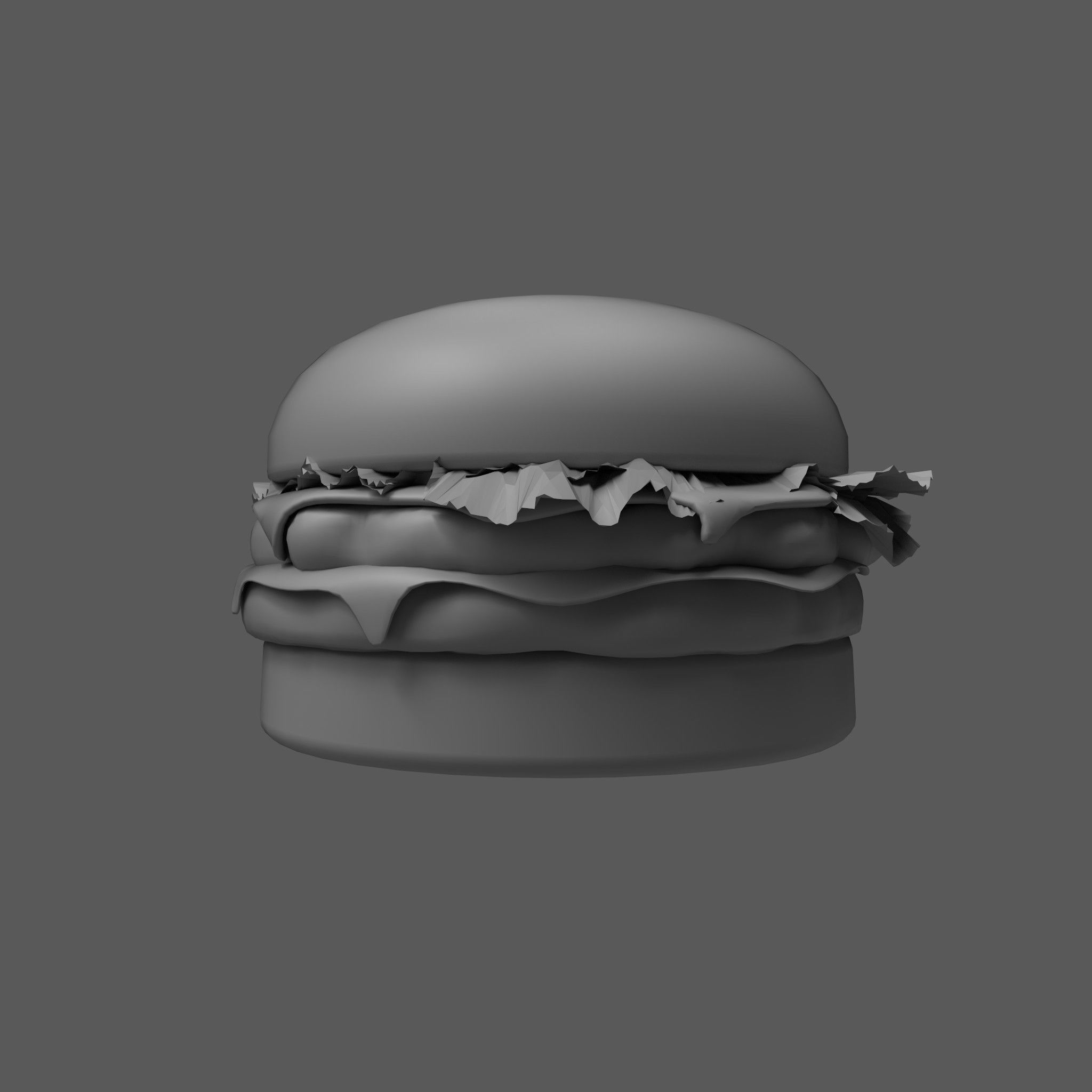 Hamburger Low-poly 3D model_3