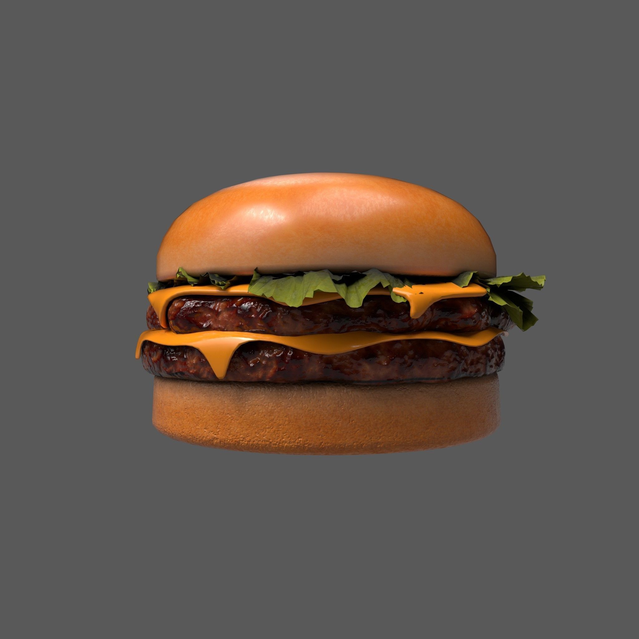 Hamburger Low-poly 3D model_2
