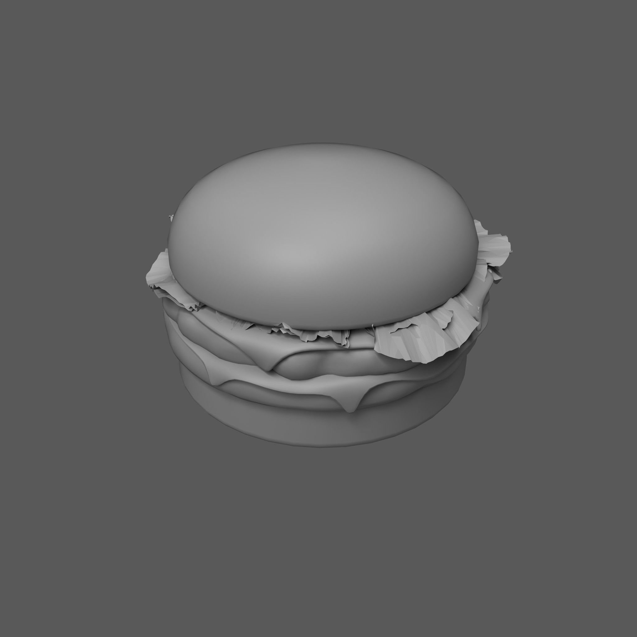 Hamburger Low-poly 3D model_1