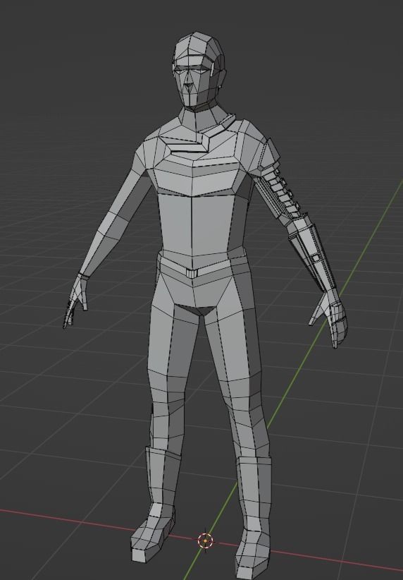 SciFi Character Low-poly 3D model_3