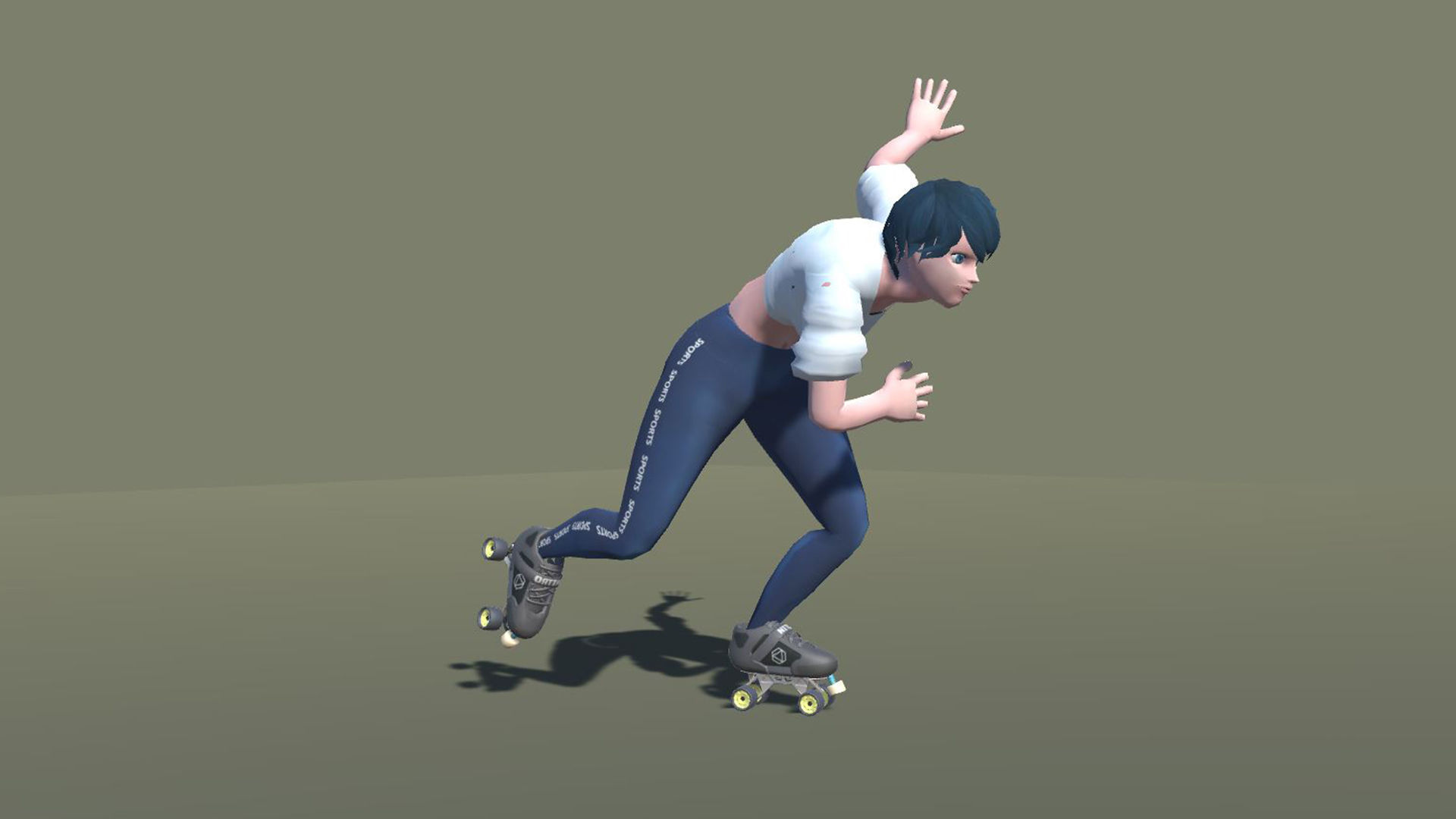 Quad Roller skaters Animations SA Low-poly 3D model_2