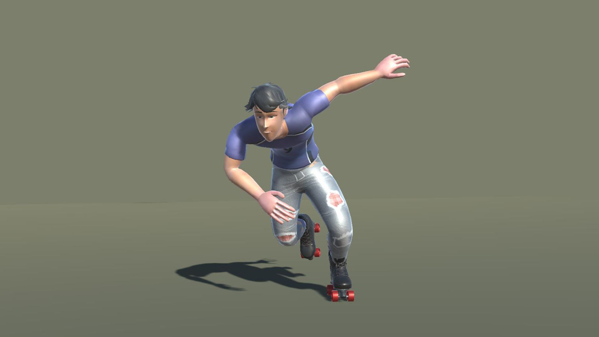 Quad Roller skaters Animations SA Low-poly 3D model_7
