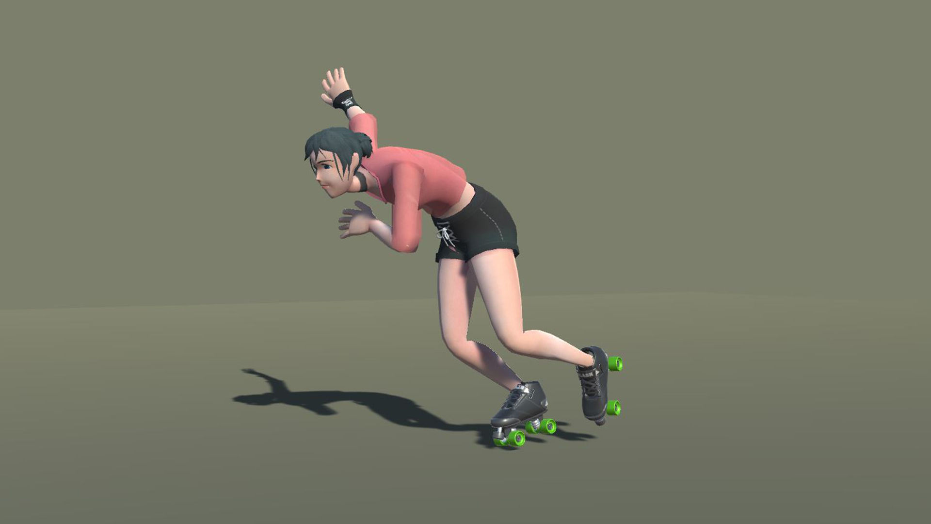 Quad Roller skaters Animations SA Low-poly 3D model_4
