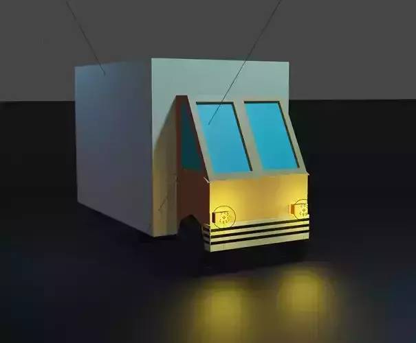 Truck low poly flat