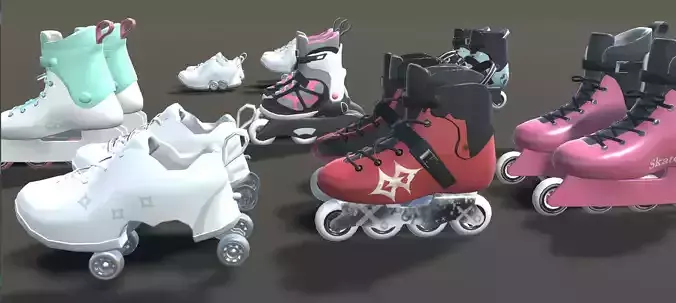 Skating Shoes Models Low-poly 3D model