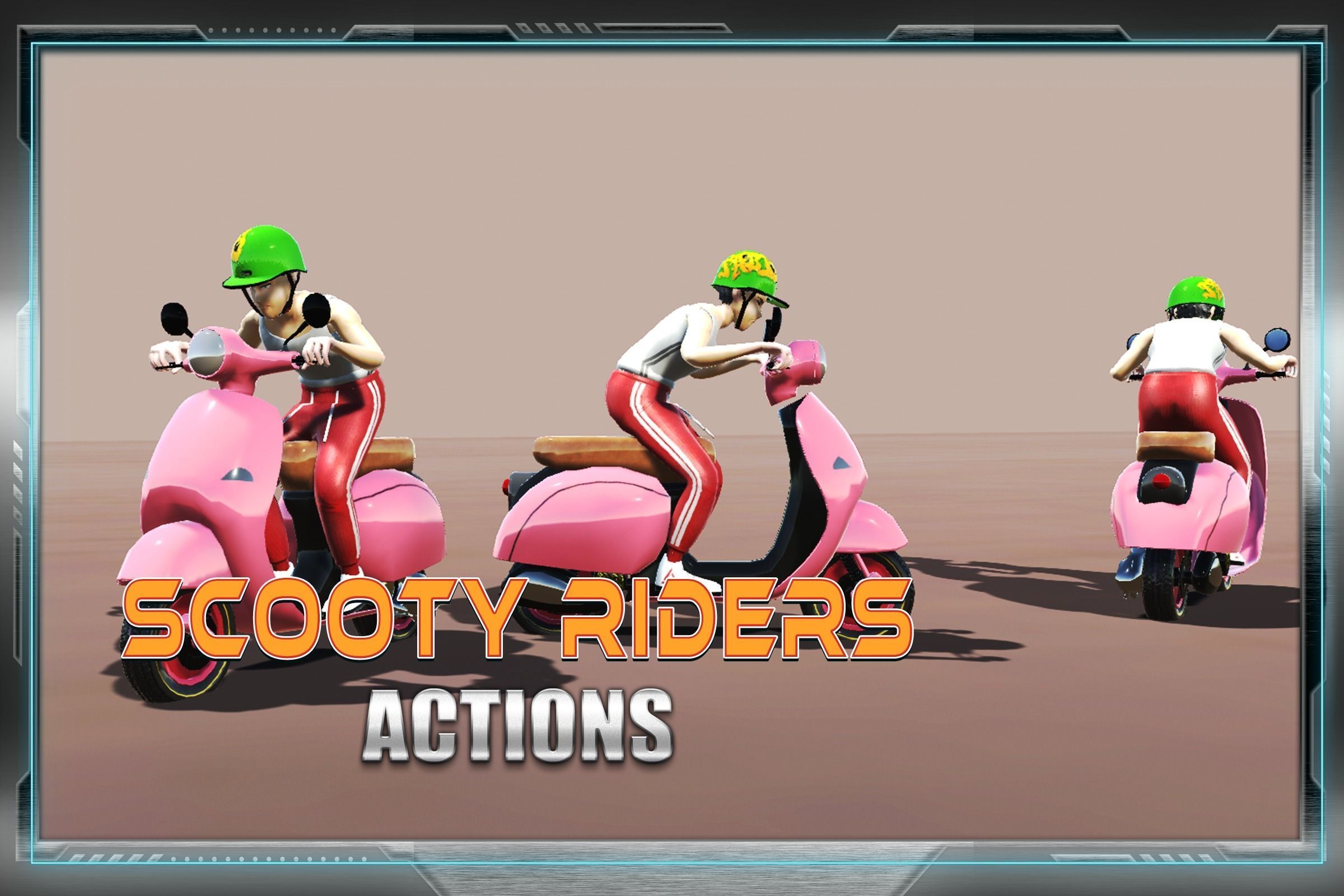 Scootie  Riders Animations  Low-poly 3D model_9