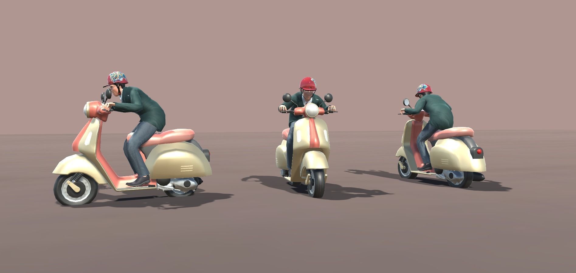 Scootie  Riders Animations  Low-poly 3D model_6