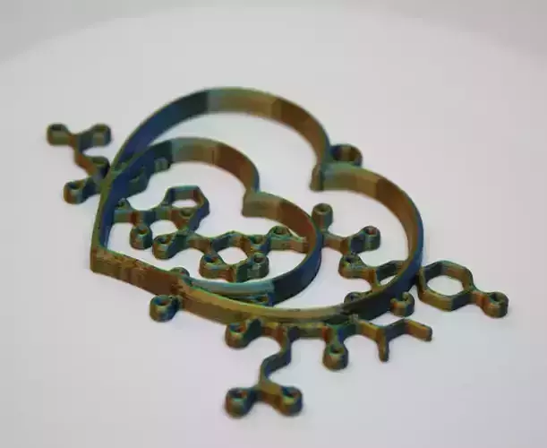 Oxitocin molecule of love Heart Pendant Creator Kit 3D print model