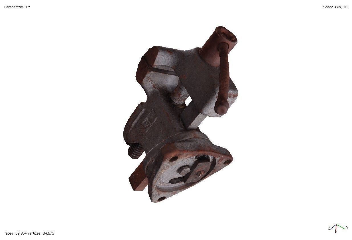 Old metal vise USSR 3D model_6