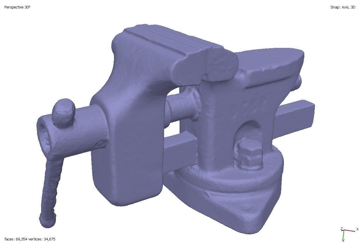 Old metal vise USSR 3D model_1