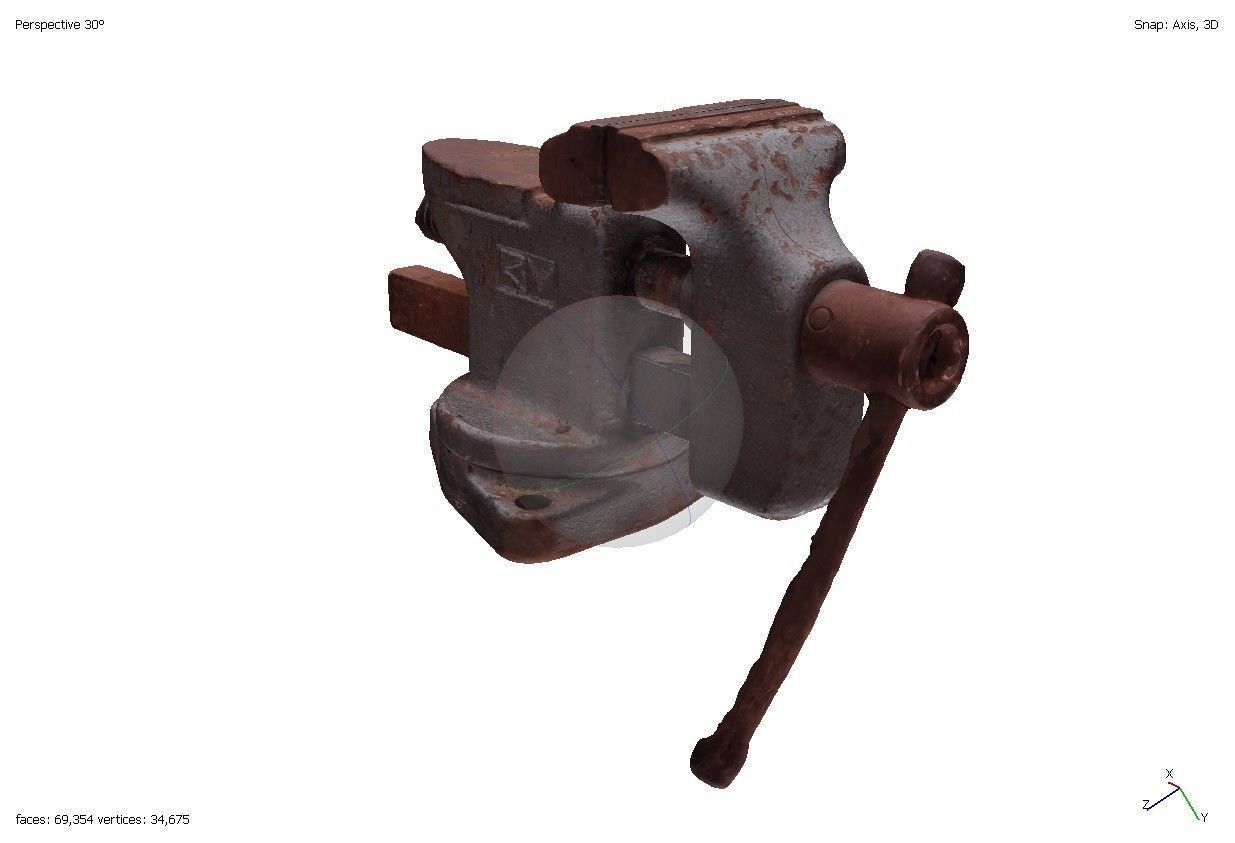 Old metal vise USSR 3D model_4