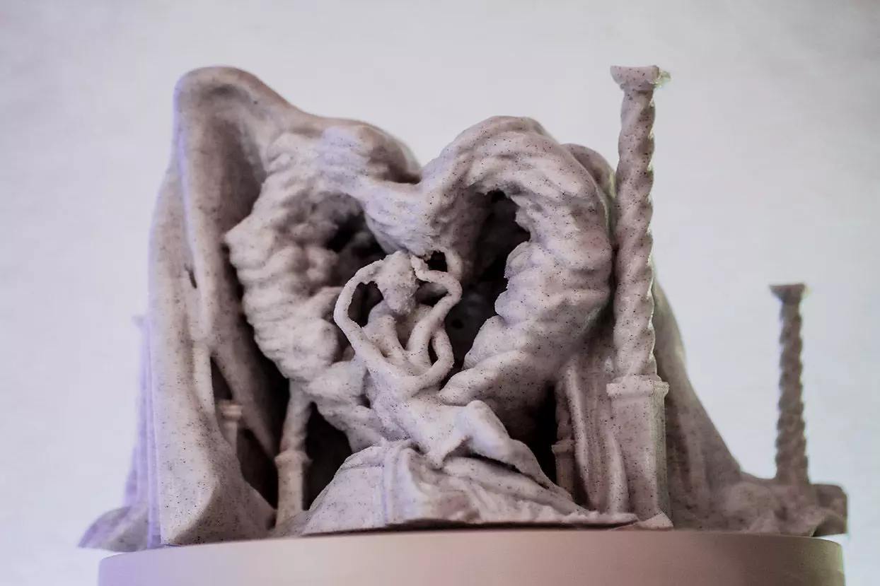 Cupid and Psyche statue in a romantic classical enivonment 3D print model_0