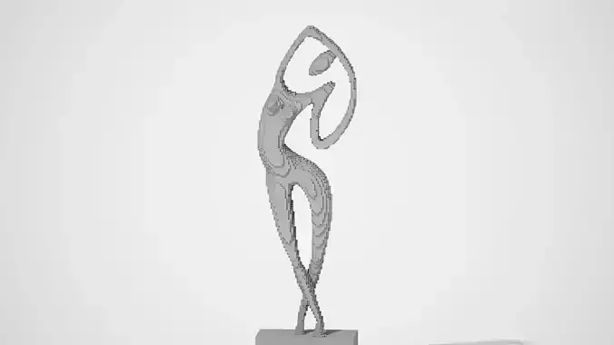 Voxel Girl Sculpture