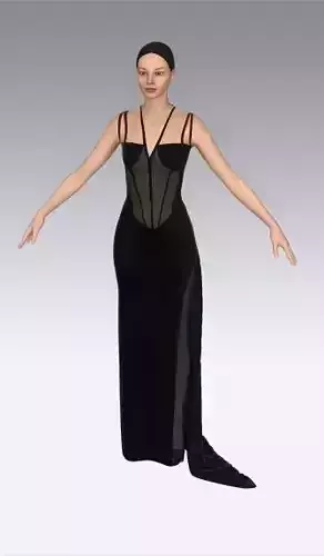 Modern heart neckline corset dress 