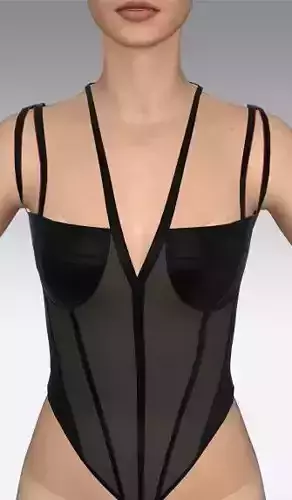 Modern heart neckline corset