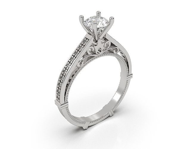 86 Womens ring with diamond 3D print model