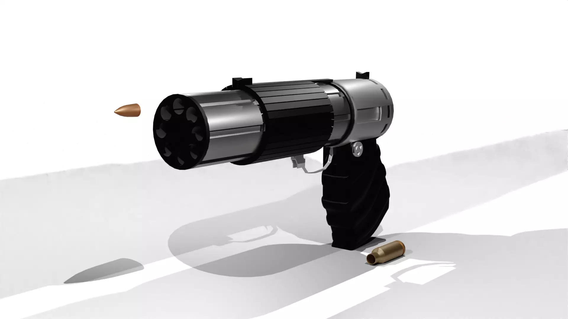 Revolving Gatling Pistol 3D model_0