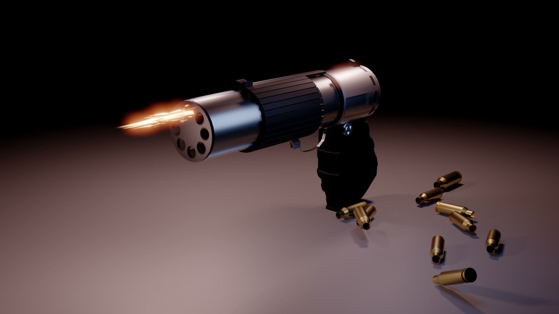 Revolving Gatling Pistol 3D model_8