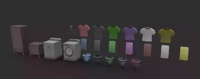 Laundry Room Low-poly 3D model