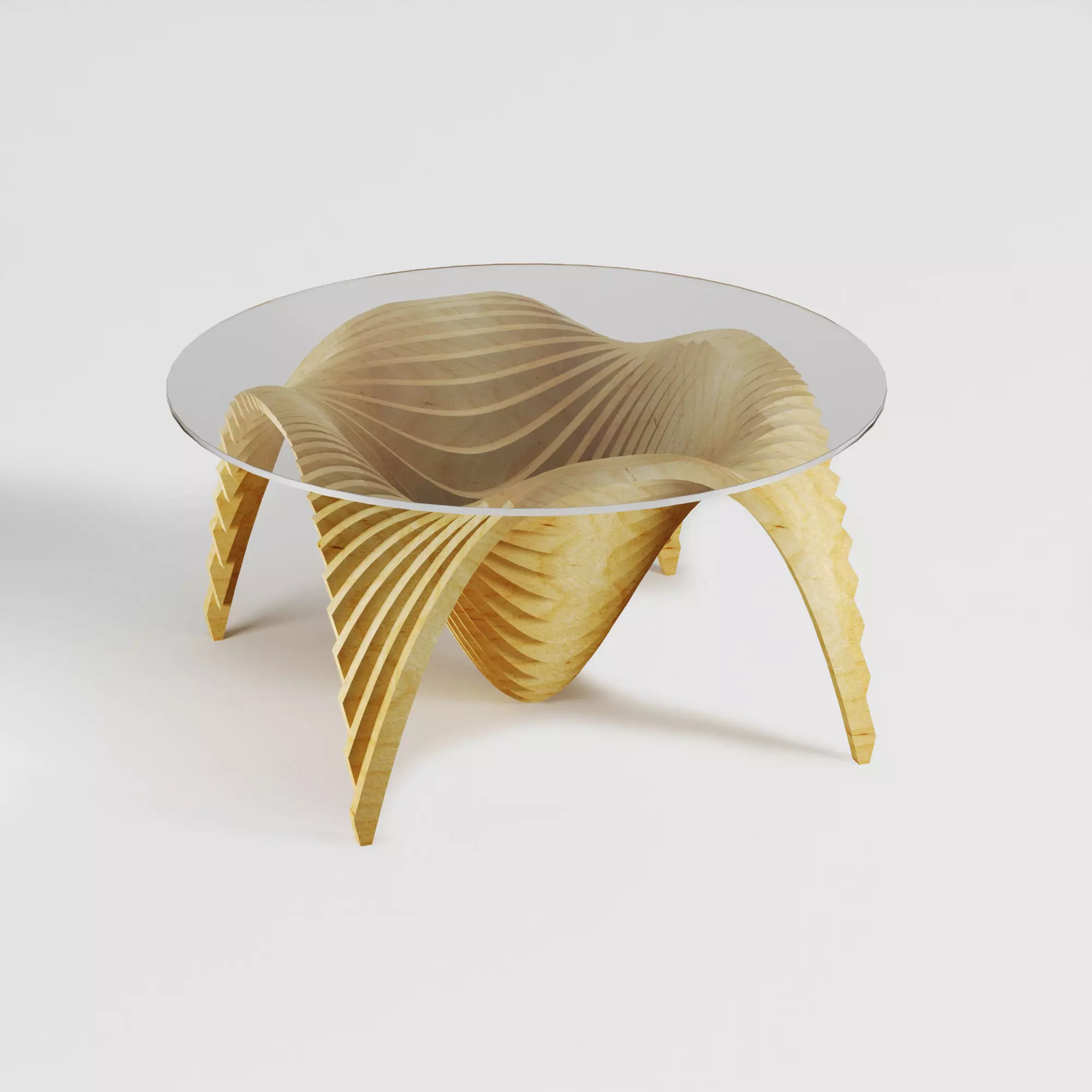 Wooden parametric coffee table 3D model