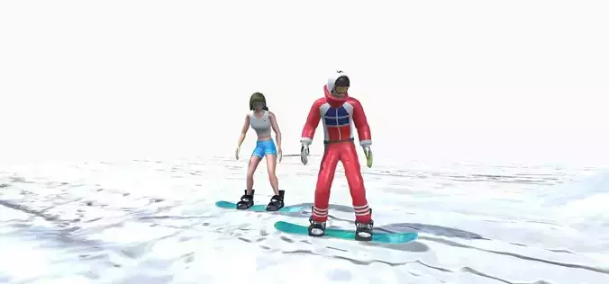 Snow Board Animations  Low-poly 3D model