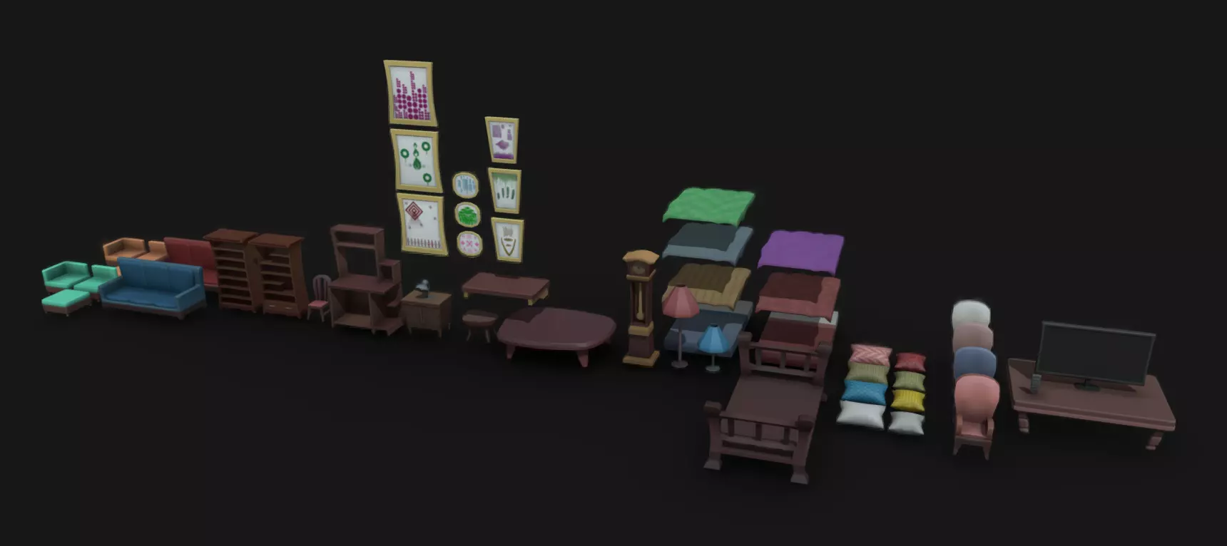 Comun Room Low-poly 3D model