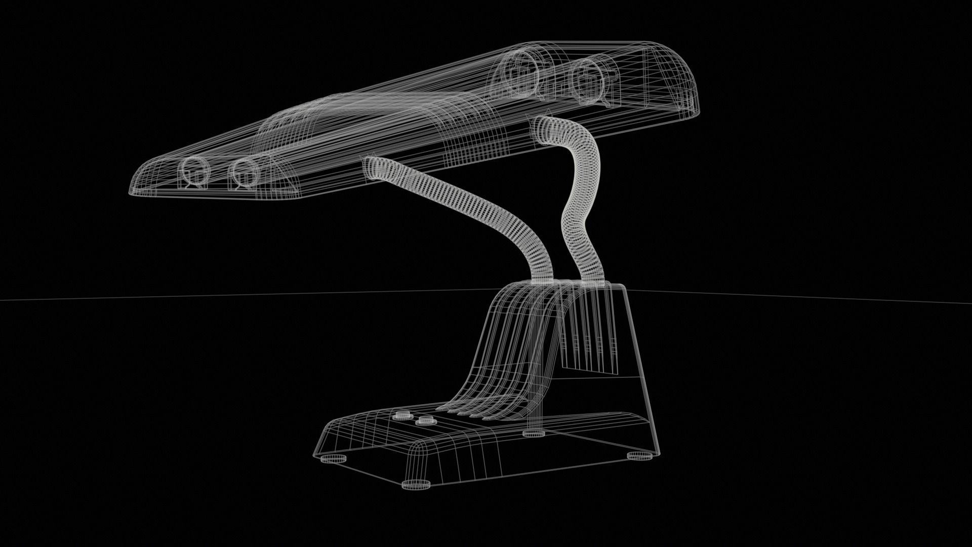 70s Vintage Retro Desk Lamp Low-poly 3D model_1