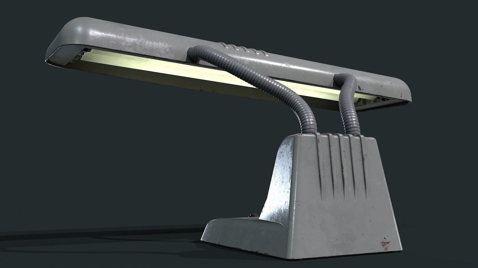 70s Vintage Retro Desk Lamp Low-poly 3D model_2