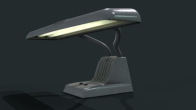 70s Vintage Retro Desk Lamp Low-poly 3D model
