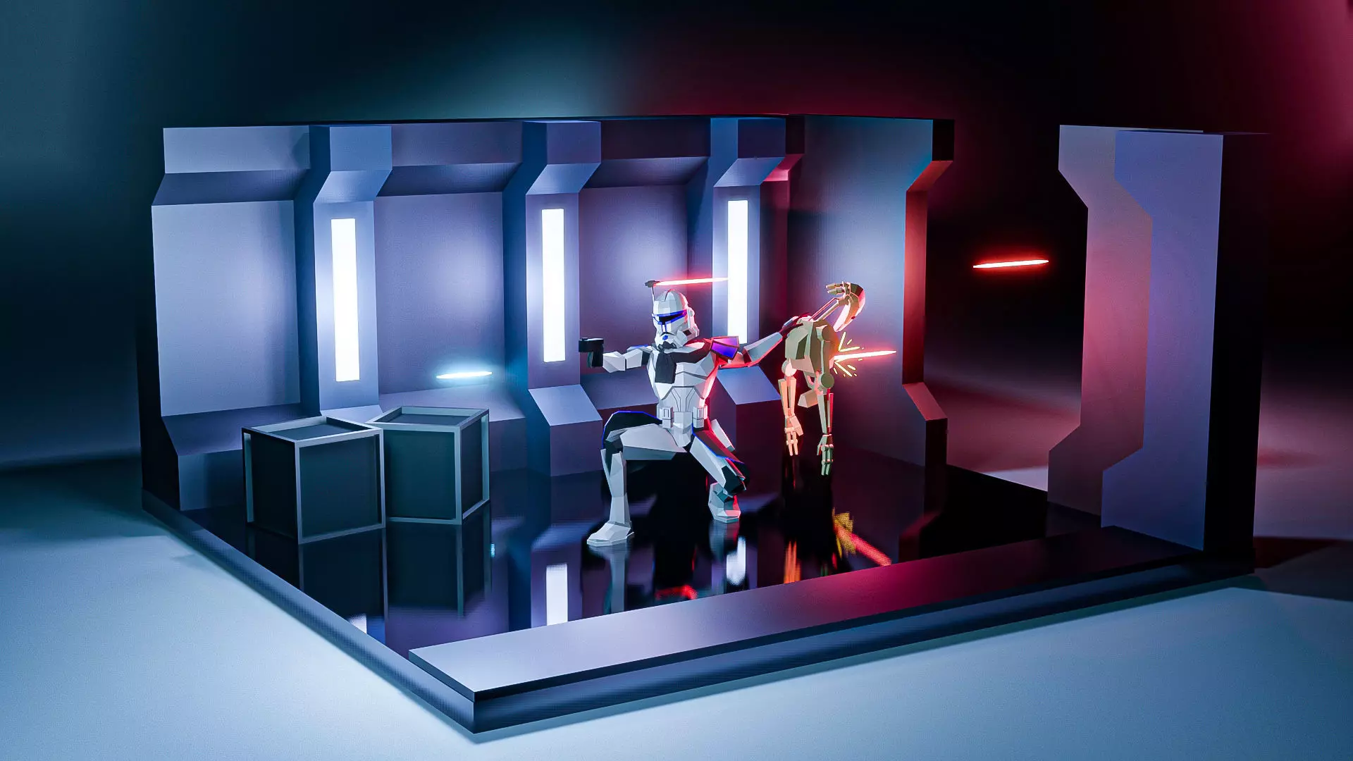 Clone and Rex Low-poly 3D model