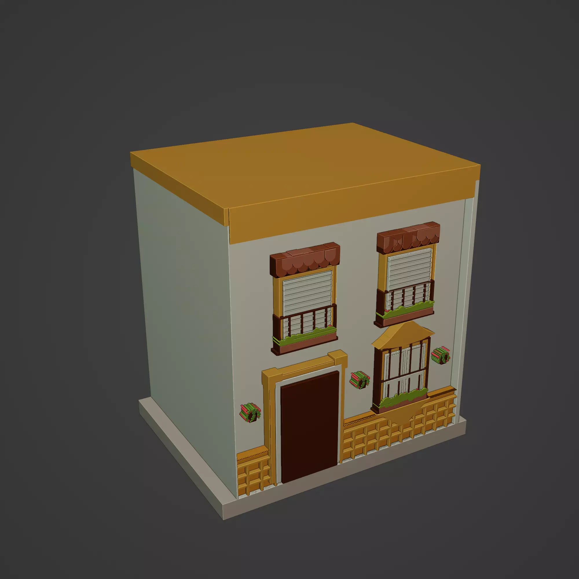 house Building Low-poly 3D model_0