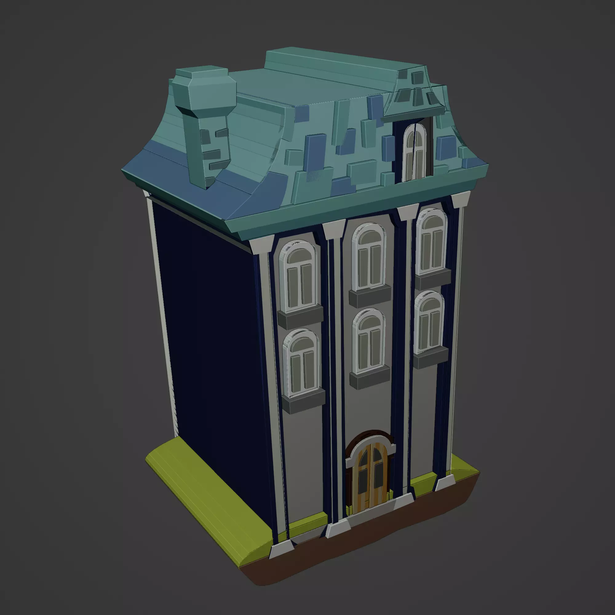 House Building Low-poly 3D model_0