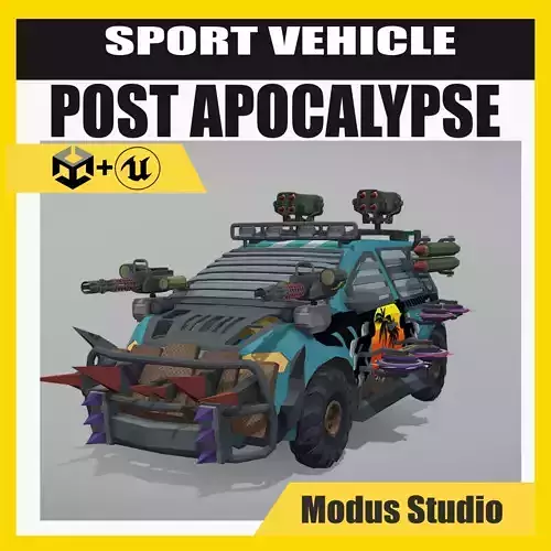 Low Poly Post Apocalypse Sport Car