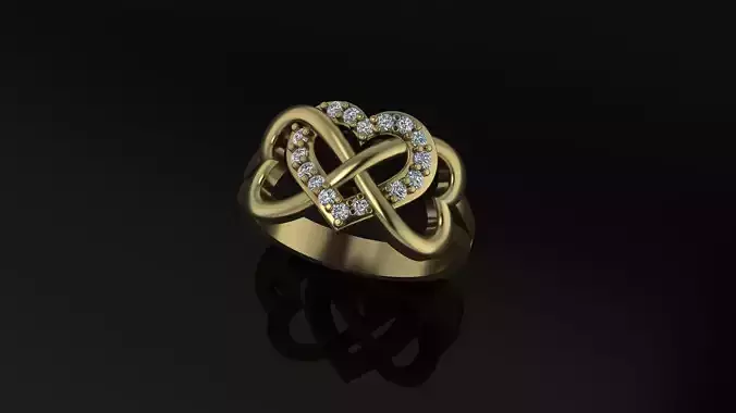 Heart Diamond Ring 3dm model