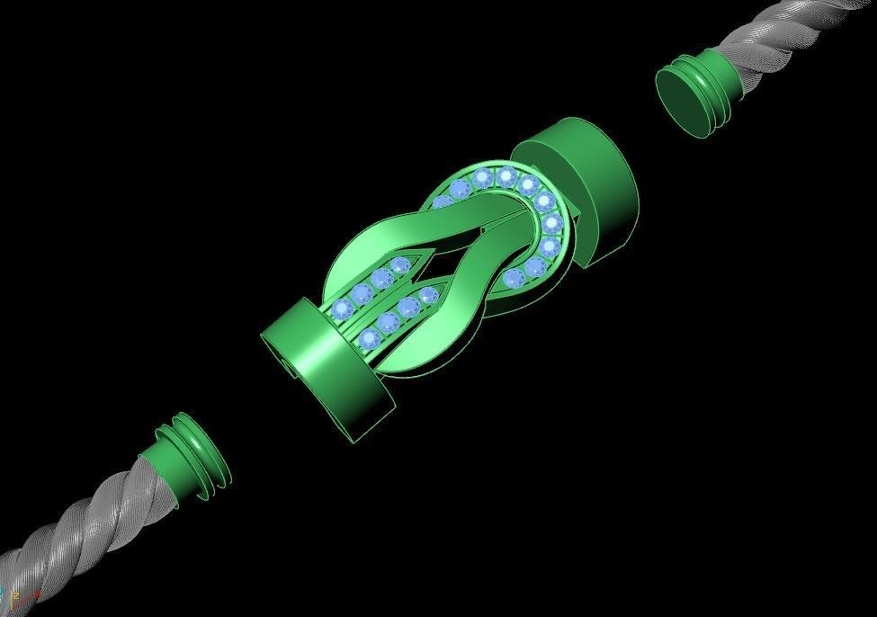 Chance Infinie Medium bracelet 3D print model_6